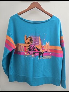 Marvel Teal Graphic Tee with Orange and Pink Accents